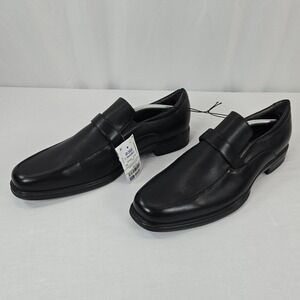 Perry Ellis Portfolio Men's Fred Wide Leather Loafers Quiet Luxury 10.5 Black